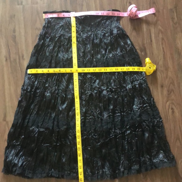 90’s Vintage Silky Crinkle Skirt Lace Ribbon Adjustable Size Medium M - Picture 11 of 11